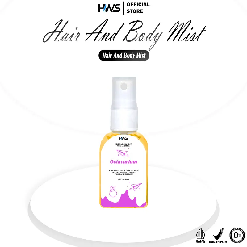 Perfume Terlaris Dapat 5 Botol Parfum Hair & Body Fragrance Mist Hws Parfum 30mL with Vitamin E and Aloe Vera Wangi 4