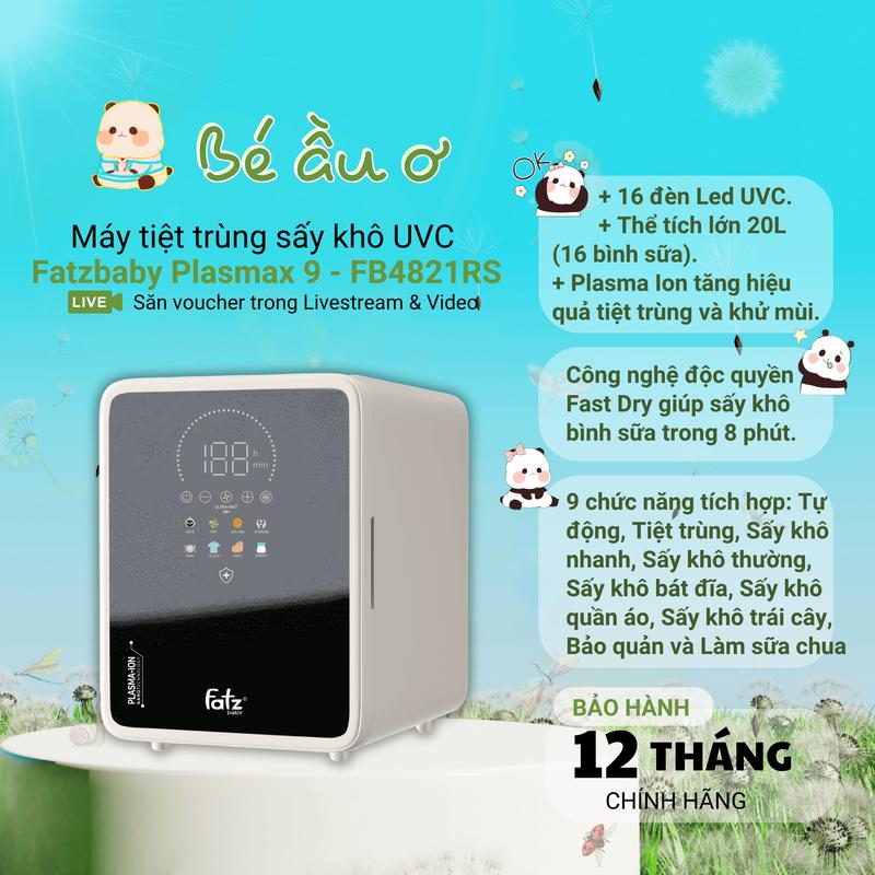 Máy tiệt trùng sấy khô khử mùi UVC-LED Fatzbaby công nghệ Nano Plasma Ion PLASMAX 9 FB4821RS
