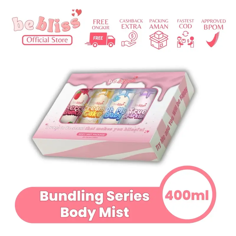 BEBLISS Bundling BodyMist Parfume 400ml Spray Get 4pcs Perfume Tubuh Wangi Tahan Lama BPOM 0