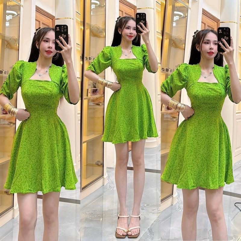  Mã C311  Đầm Kèm Quần  Đầm Cổ Nữ Hoàng Tay Lỡ Nhúng Thun Có Mút Có Nhúng Thun Eo Kèm Quần Lụa Mango - Mẫu Tết Huyền đồ bộ xinh 