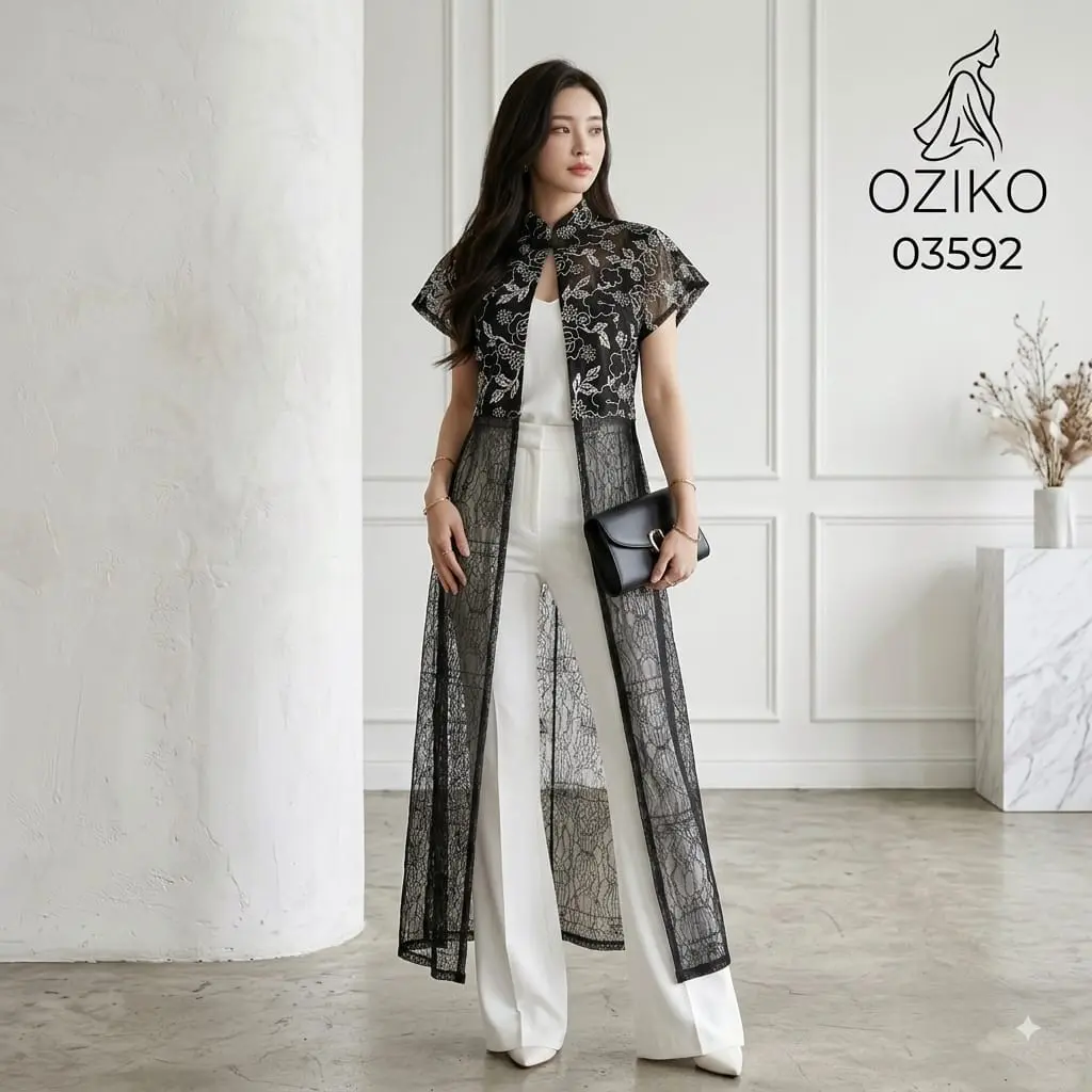 VEST OUTER OZIKO TILE 03592 LD 105 I Vest Kondangan Wanita I Vest Casual Cantik