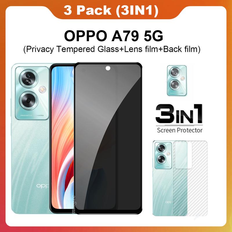Product Introduction of For OPPO A79 5G Anti-Spy Privacy Tempered Glass OPPO A79 Screen Protector+lens film+back film 31