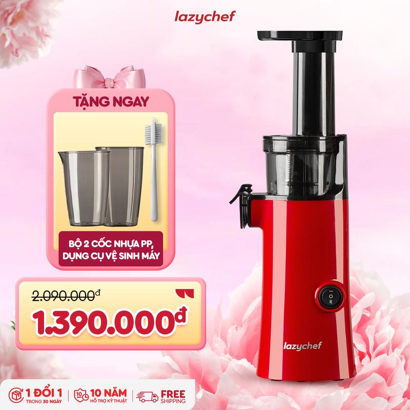 [HOT NEW] Máy Ép Chậm Mini 3S Lazychef 130W Premium - Máy Ép Trái Cây, Máy Làm Kem Hoa Quả, Ép Kiệt Bã, Tháo Lắp Trong 3 Giây, Bảo Hành 12 Tháng, Hỗ Trợ Kỹ Thuật 10 năm Xay Sinh Tố