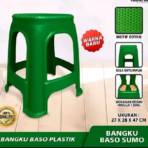 Bangku Baso Plastik Sumo Motif Rotan Warna Baru Bisa Ditumpuk Menahan Beban 130kg Ukuran 27x28x47cm Kualitas Terbaik