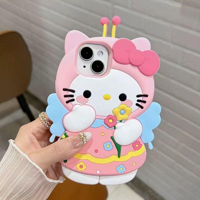 Ốp Điện Thoại Hello Kitty Cho Apple, Thiết Kế Hình Ong Hoa, Ốp Mềm Hoạt Hình, Thích Hợp Cho Apple 15Promax, Apple 14pro13, Apple 12 Pro11, Bán Chạy Tại Cửa Hàng 6
