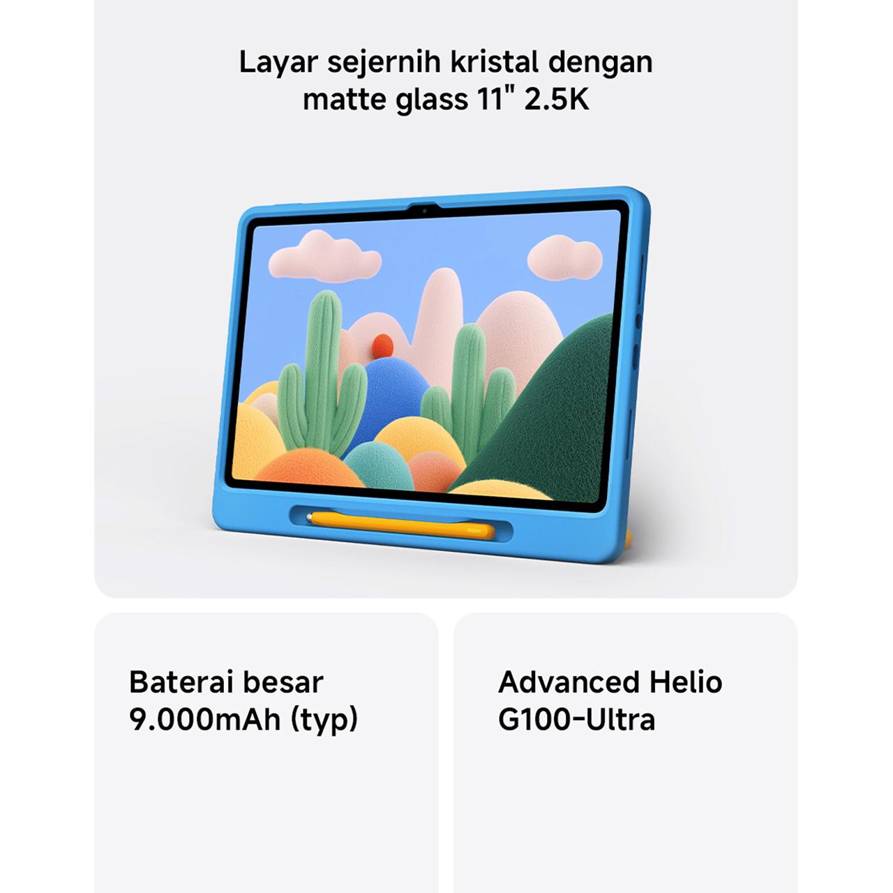 Xiaomi Redmi Pad 2 Play Bundle (4GB/128GB) | 11" 2.5K layar matte glass lebih aman untuk mata | Digital parenting assistant | Baterai jumbo 9000mAh (typ) untuk 17 jam belajar dan bermain tanpa henti | Play bundle casing dan stylus di dalam box