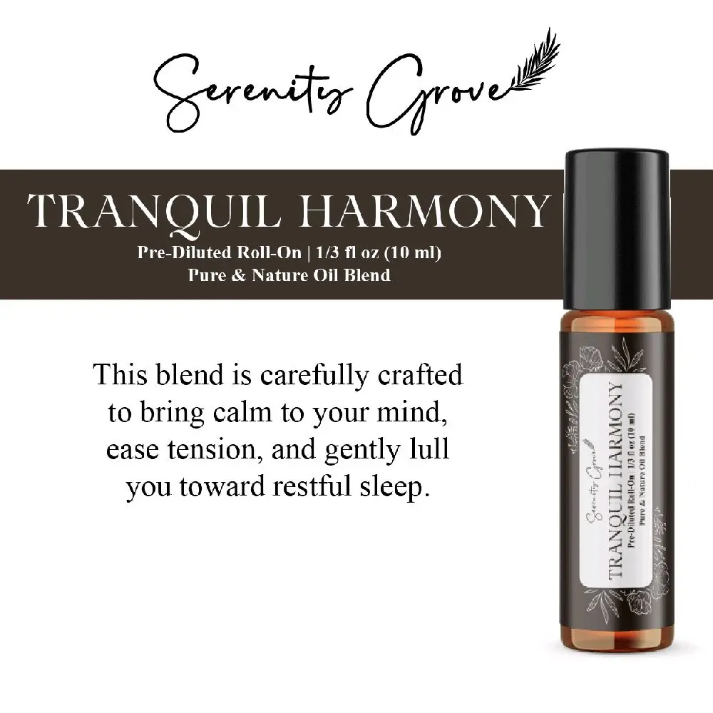 Tranquil Harmony Essential Oil Blend (Yawn Sleep Blend, 10ml Roller Bottle)