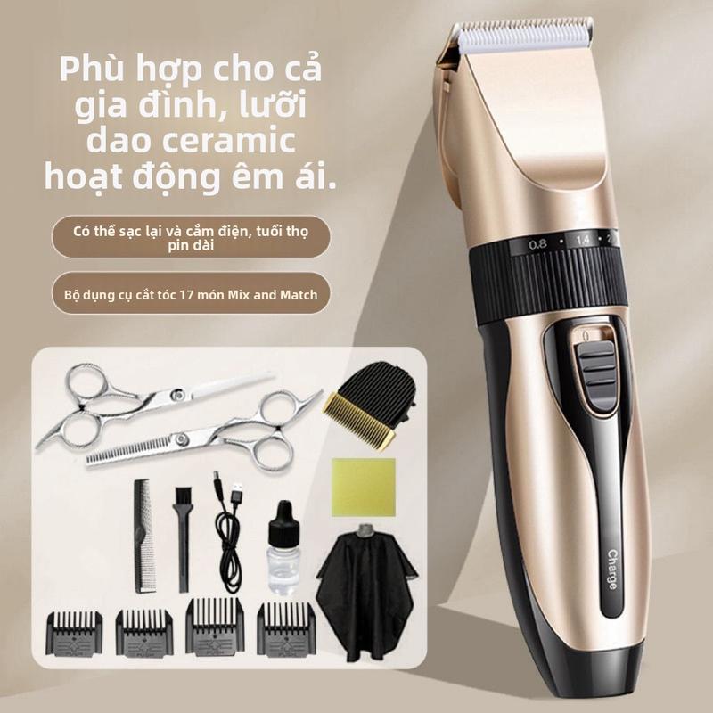 Máy cắt tóc điện sạc lại được, chính hãng, dành cho tiệm làm tóc, phù hợp với…