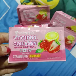 C+Collagen 3 Box Isi 18 Sachet - Minuman Collagen Tripeptide 500mg + Vit C 1000mg untuk Kesehatan Kulit dan Imunitas