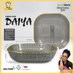 6-12 Pcs Daiya Piring saji mini Segi empat Crystal Anti pecah  / piring kue/ piring snack / Piring Roti Food grade Bpa Free Kitchenware