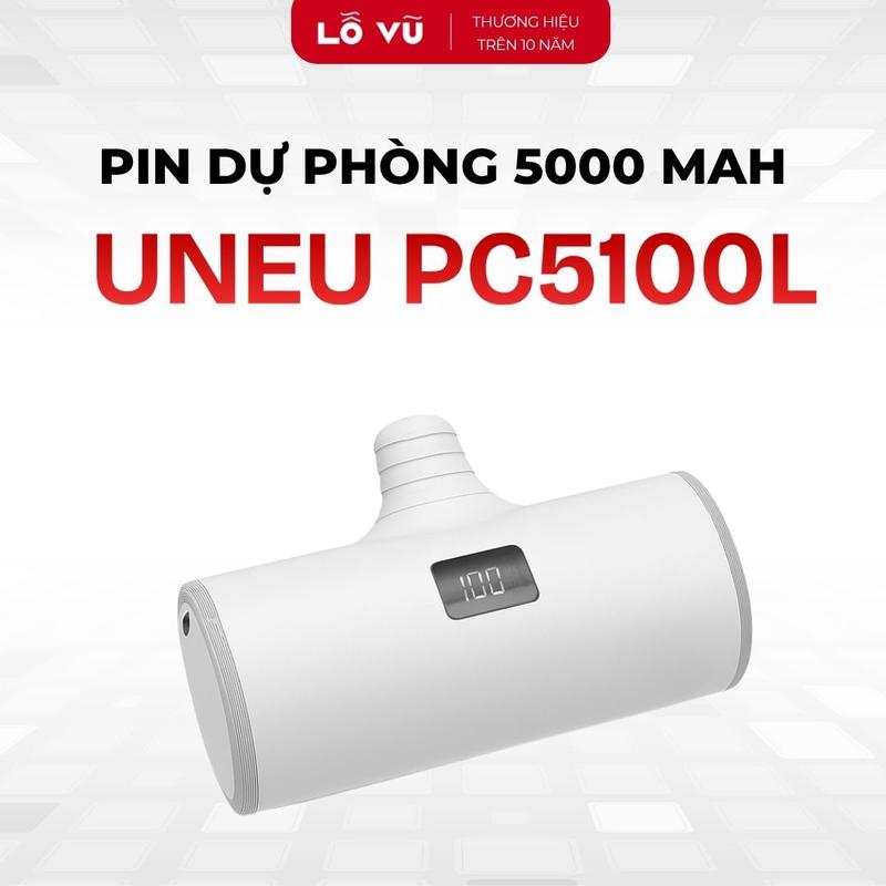  LoVu Pin sạc dự phòng 5000mAh cổng Ligh UNEU PC5100L Sạc nhanh 18w max Tích hợp đầu sạc Light Màn hình hiển thị phần trăm pin - Phụ kiện điện thoại Lỗ Vũ 1 vuabanlo levu01 