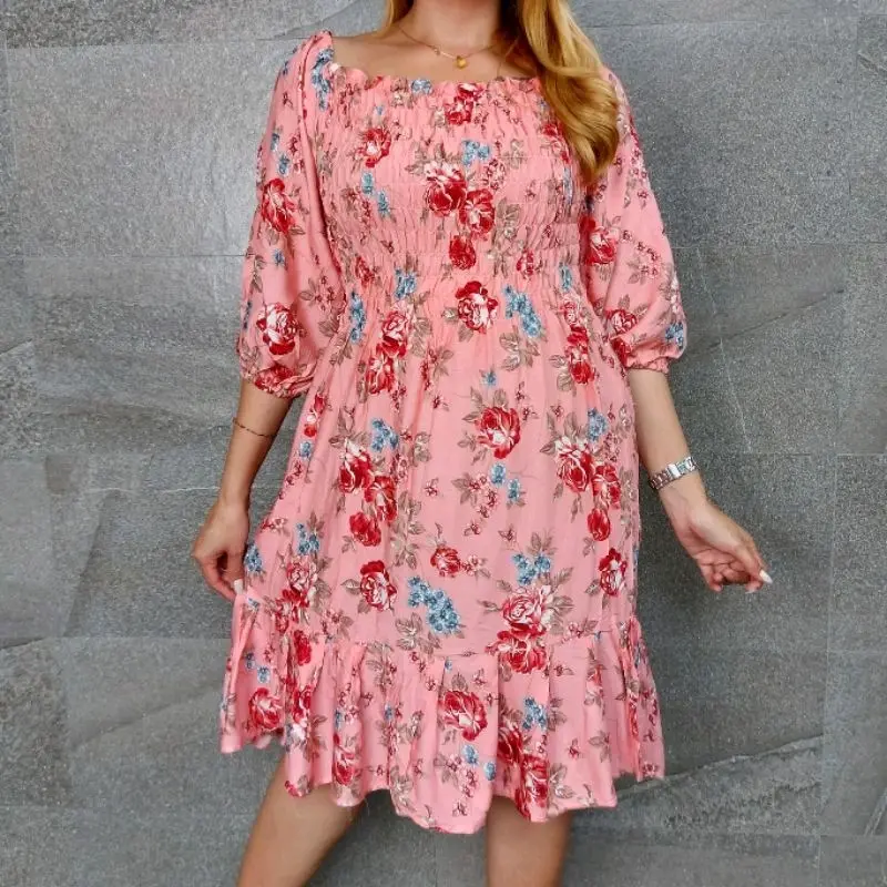 Dress Lily XL XXL LD130                                                                                               Shimmer midi maxi Dress floral korean style becca simpel elegant baju Lebaran wanita gereja aesthetic ter baru 2023 1