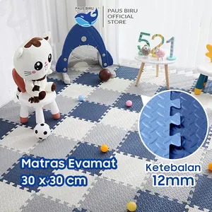 Paus Biru - Matras Evamat Puzzle Karpet Matras Alas Lantai 30x30cm(12mm) B19