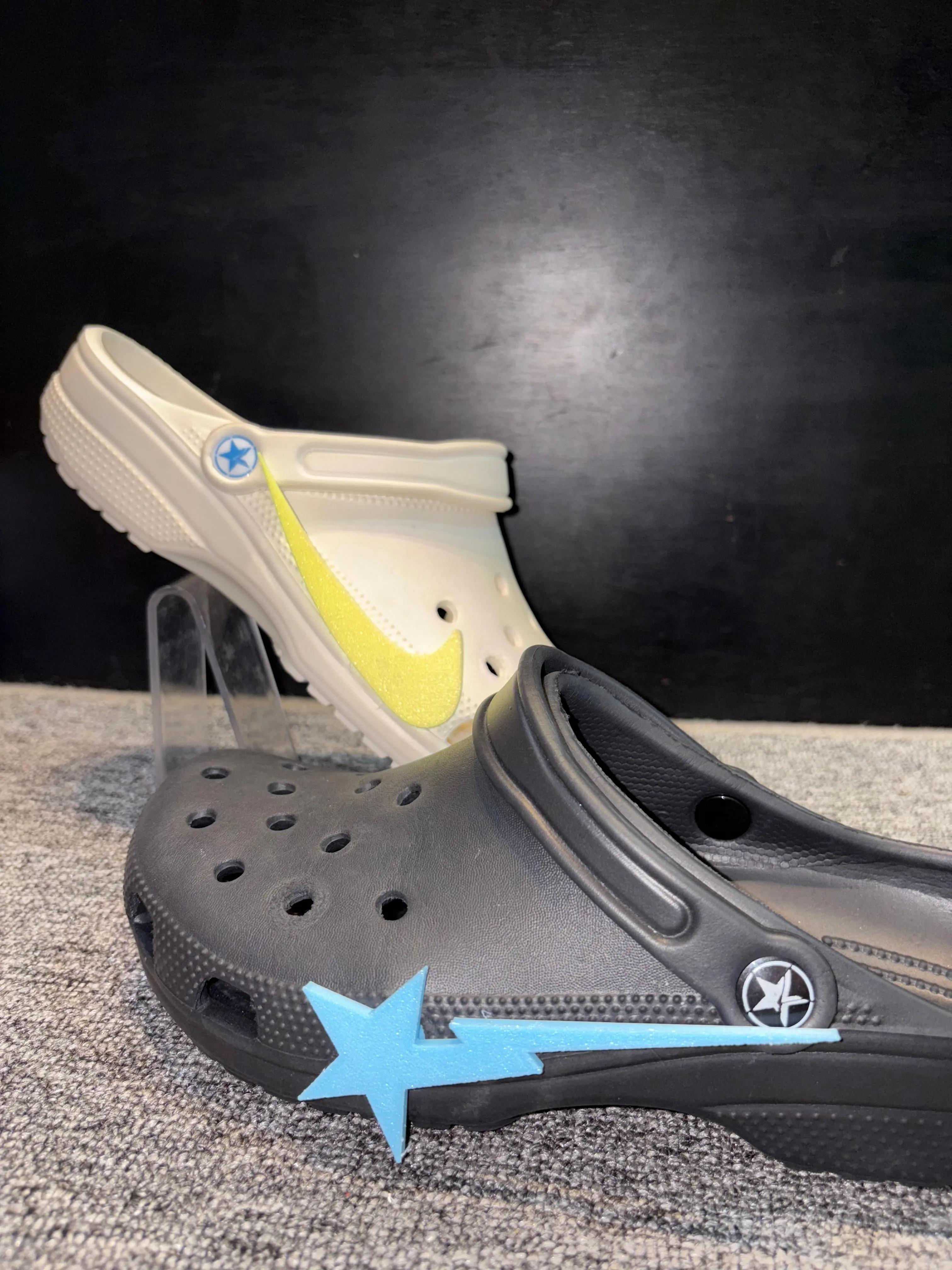 Jibbitz Bintang Glow In The Dark atas 3 warna Untuk hiasan Sandal Bapau menyala dalam gelap 3d Print