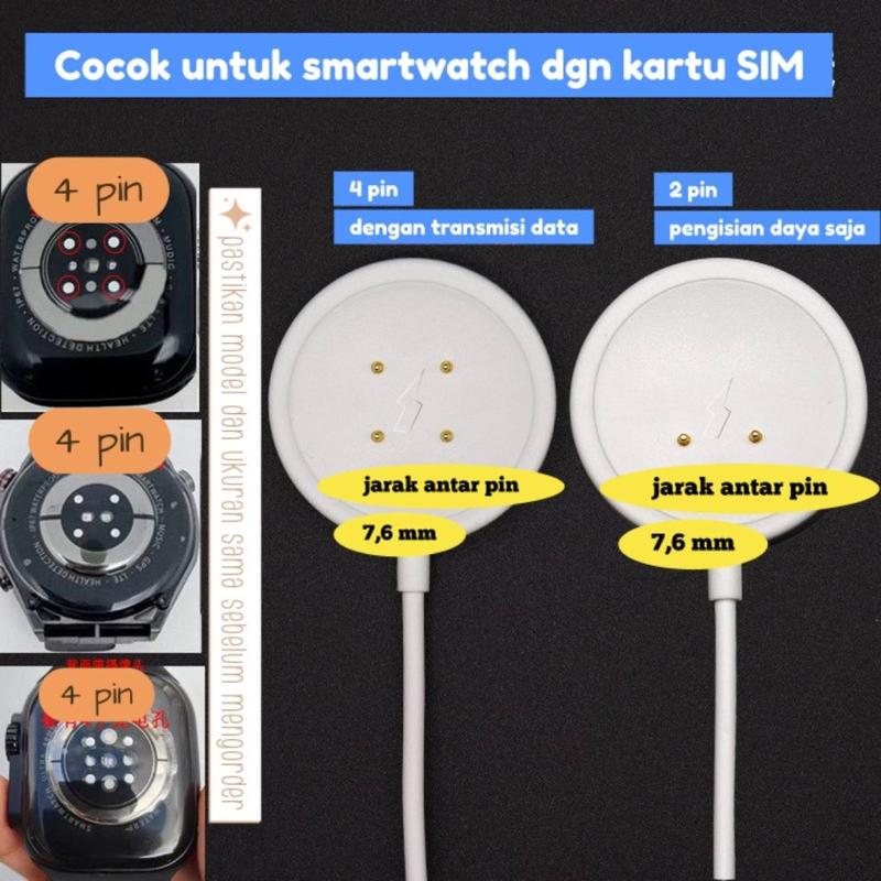 RC Kabel smartwatch kabel pengisi daya magnetis pengisi daya DS8/DW89/DW88/DW98/S12/S9 Ultra2/CDS9/Tangke DS8/WK89/VP600/Super Wear WTK89/GS29/CD99 3