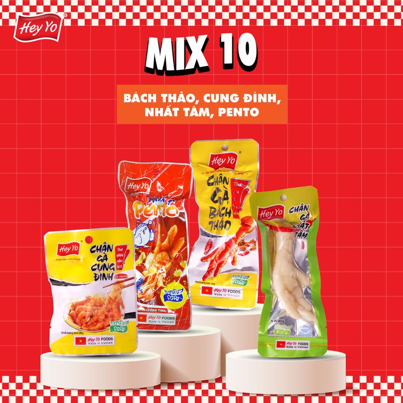 Combo 10 chân gà cay Hey Yo chân gà siêu cay, chân gà ít cay, chân gà rút xương Hàng Việt Nam Ăn Vặt Thơm ngon chất lượng