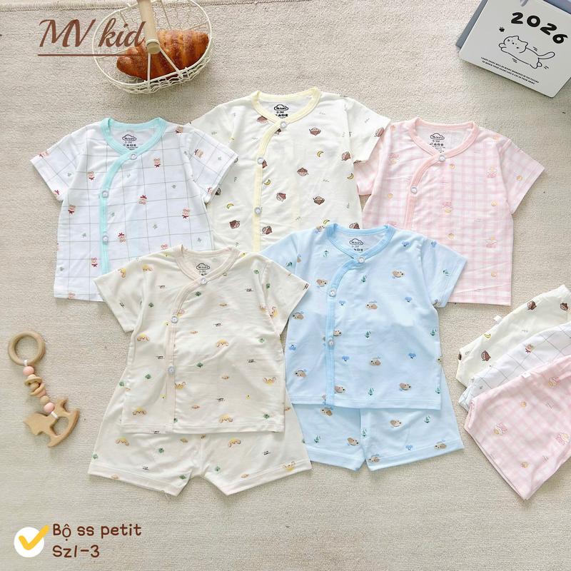 Combo 3/5 Bộ Quần Áo Dài Tay Chất Liệu Petit Mềm Mại, Thoải Mái Cho Bé Sơ Sinh…