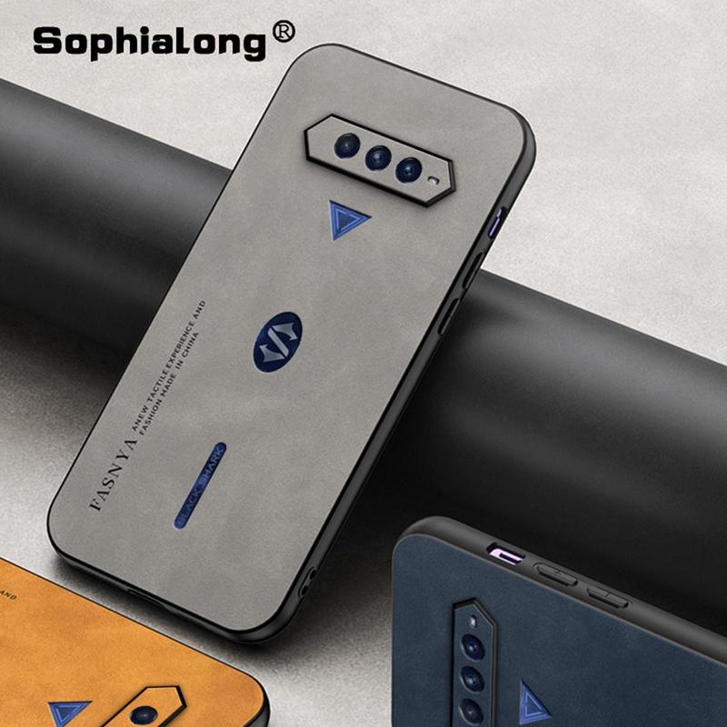 Ốp Điện Thoại da mờ ngắn gọn cho Xiaomi Black Shark 4 Pro, nắp lưng da PC cứng, chống sốc