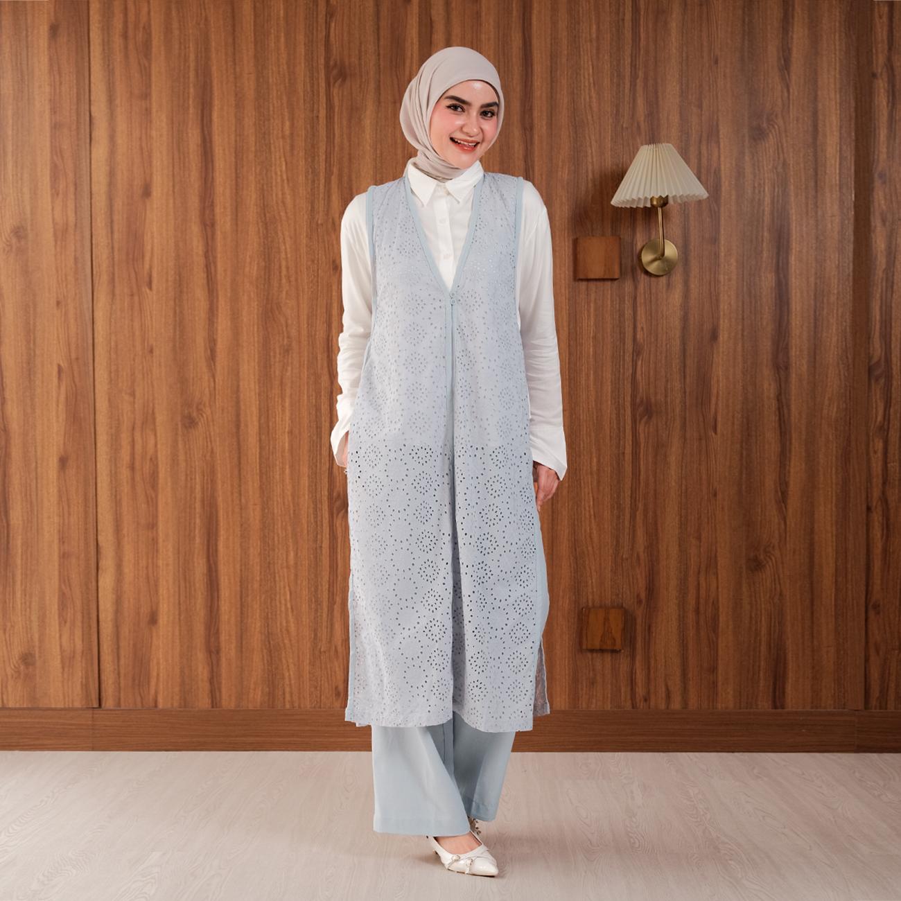 YEPPUOUTFIT - Seroja One Set | Sekaraya Series One Set Lebaran 2026 Long Vest Embroidery dengan Celana Highwaist