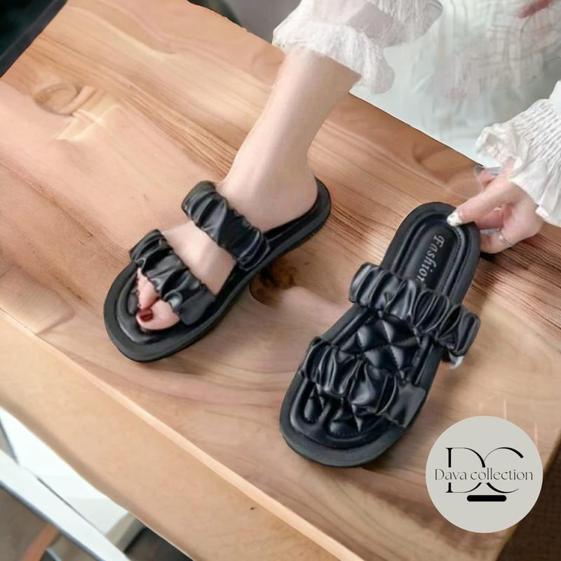 Sandal Wanita Dewasa Ban Dua kerut Terbaru Kekinian kokop Kerut Sandal kokop 1