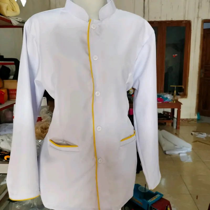 Seragam Wanita untuk Kesehatan Kampus, Perawat, Bidan, Rumah Sakit, dan Klinik - Katun Putih 1
