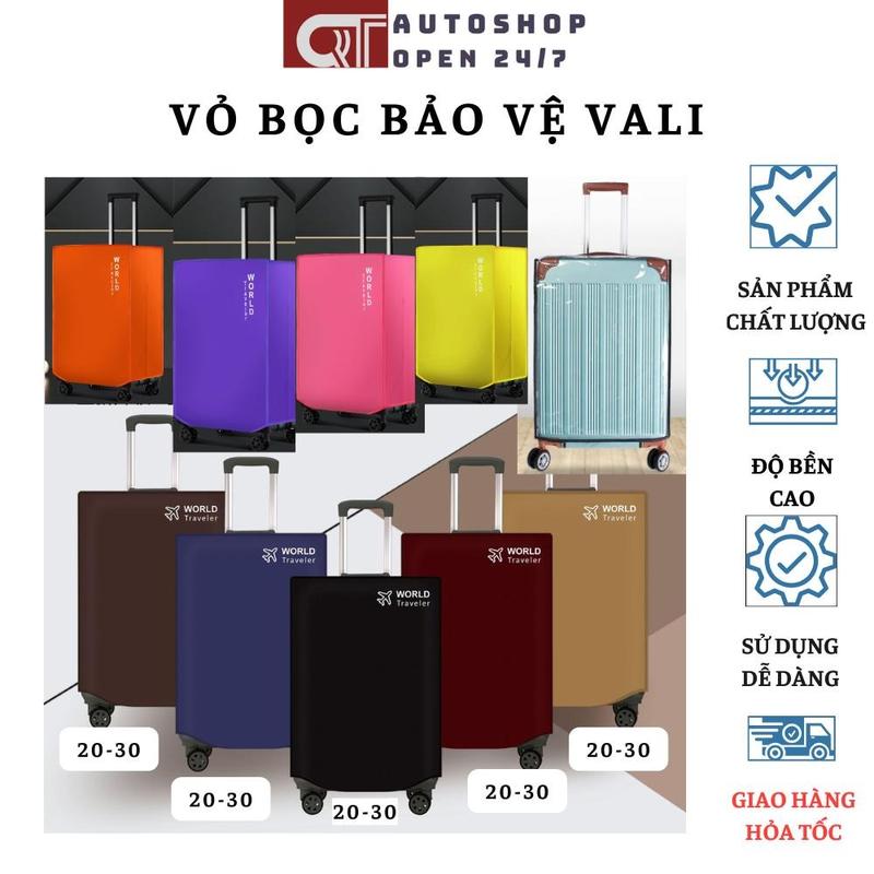Bọc vali chống xước áo bọc vali du lịch trong suốt chống bụi chống trầy xước QT Auto247