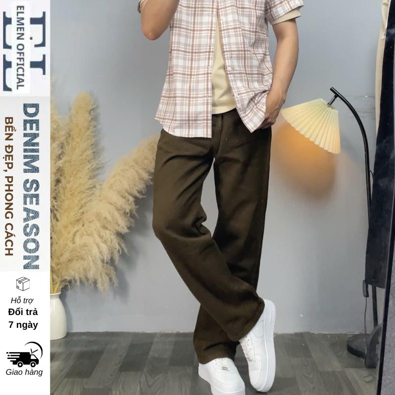 Quần jean Nam Form ống đứng suông rộng, chất liên jean mềm mại ca cá tính Menswear Pants Có Túi. 2