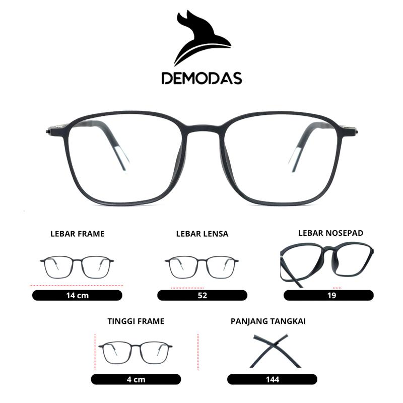 Kacamata Lentur Frame DG2225 Demodas Unisex dengan Lensa Bluecromic Photochromic Blueray Antiradiasi untuk Pria dan Wanita Photocromic 9