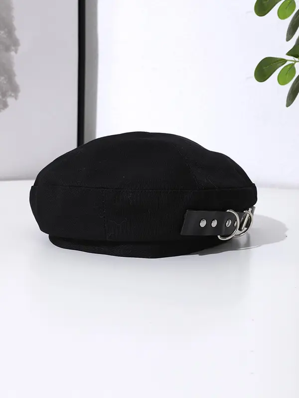 Unisex Minimalist Solid Color Beret, Casual Trendy Hat for Men & Women, Fashionable Hat for Daily Wear 2