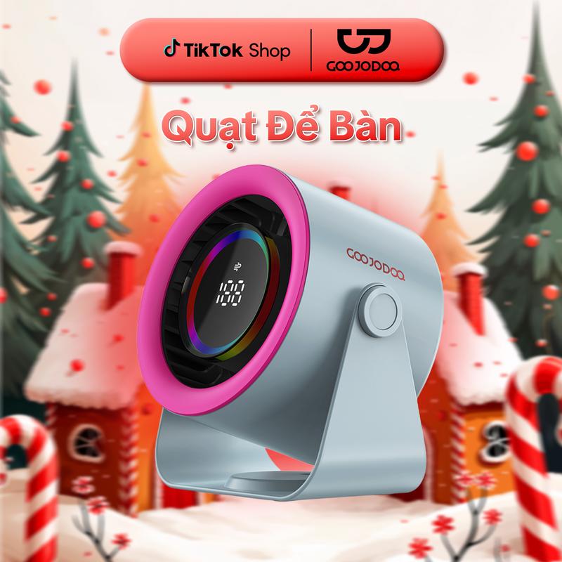   GOOJODOQ X KOL KOC  Quạt để bàn màn hình LED 100 tốc độ cao gốc làm mát có thể điều chỉnh 90 độ 