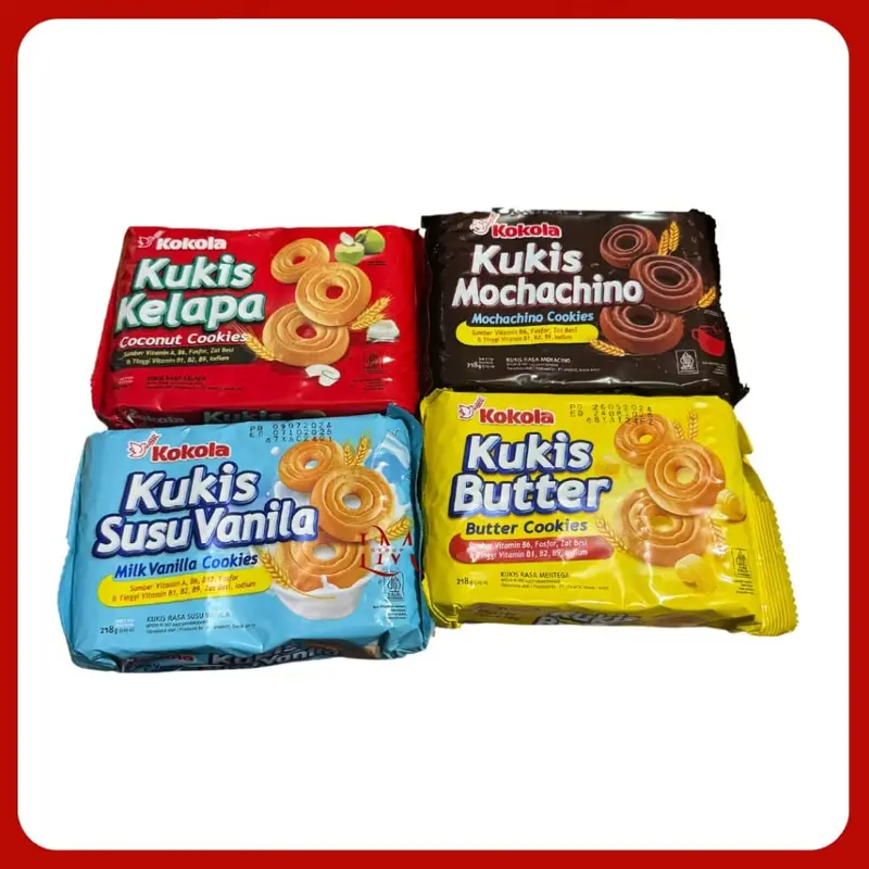 Cod / Kokola kukis butter 218 gram 3 pcs / Kokola kukis 218 gram / Kokol kukis kelapa / Kokola kukis rasa mochachino_kelapa_susu_butter / Kukis kokola 218 gram 3 pcs 0