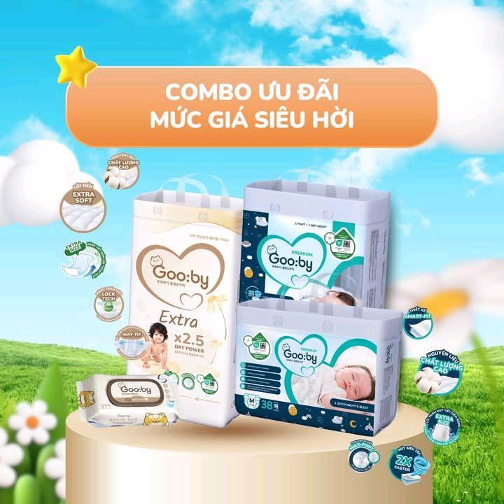 (Combo 2 bịch tặng quà ) Bỉm Gooby Ngày và Đêm đủ size cho bé