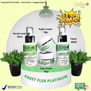 Paket Flek Platinum orlinbeuty -Menghilangkan flek hitam,mencerahkan,mengencangkan kulit menghilangkan kerutan di muka(BPOM,BUMIL,BUSUI Aman)