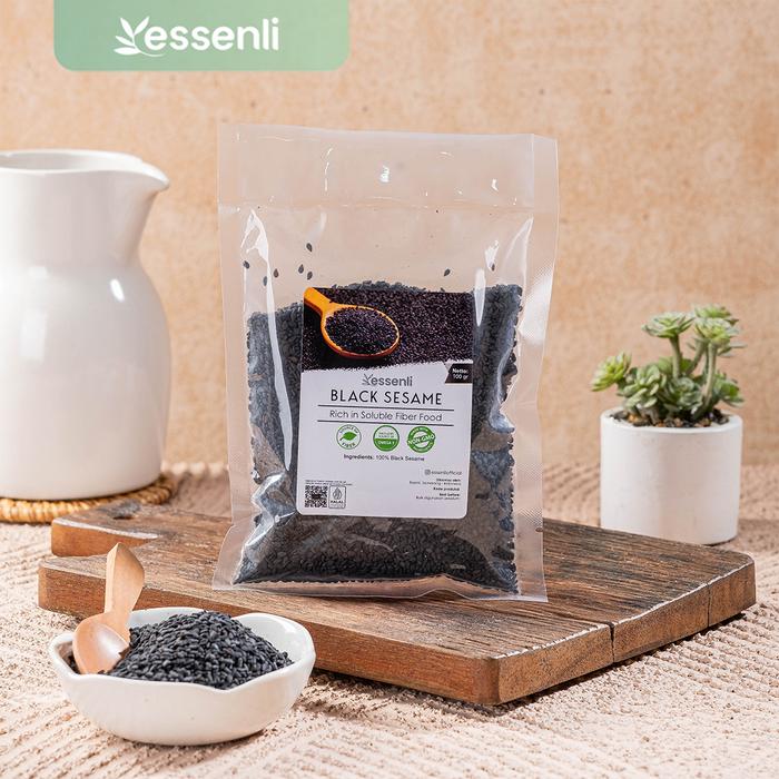 Gambar ESSENLI Black Sesame Seed / Biji Wijen Hitam - 100gr dari essenli Kota Semarang 5 Tokopedia