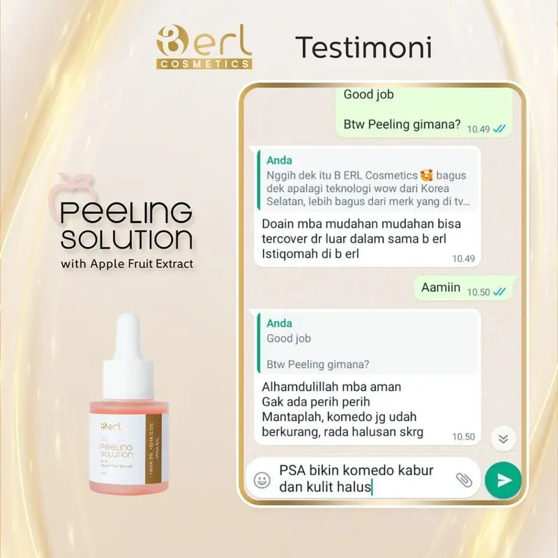 B Erl Peeling Solution with Apple Fruit Extract Exfoliasi Kusam Exfoliating Wajah Mencerahkan Kotoran Komedo 8