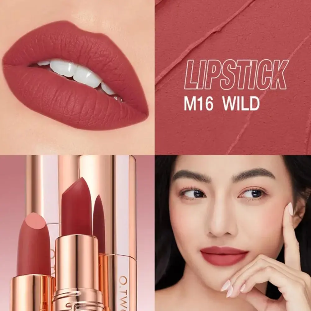 O.TWO.O Matte Lipstick Long Lasting Velvet Lip Color Waterproof Lipstick Pigment Makeup