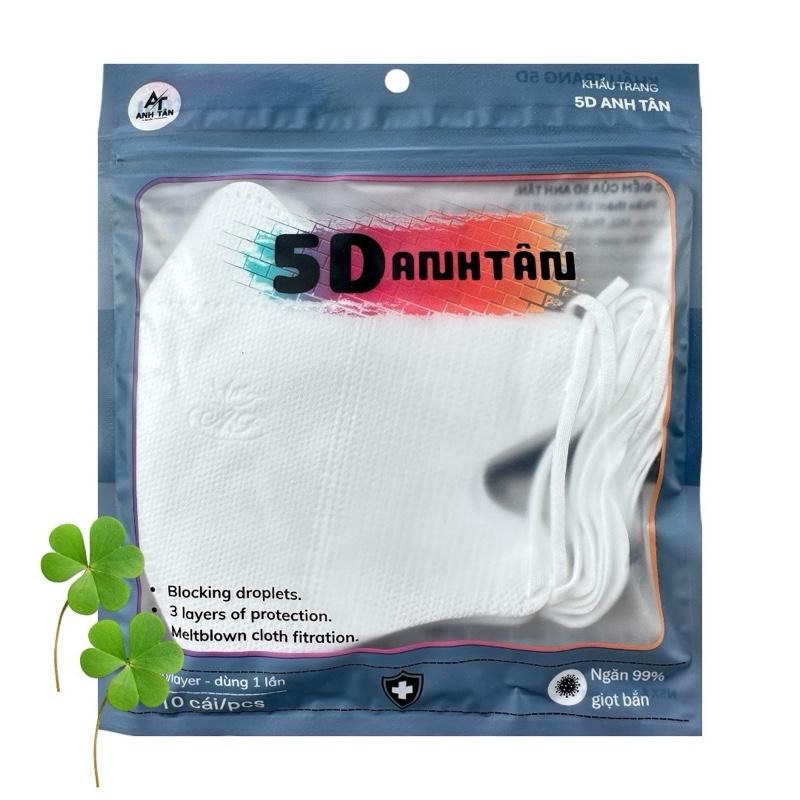 [CHÍNH HÃNG] 100 - 300 Chiếc Khẩu Trang 5D ANH TÂN 3 Lớp Kháng Khuẩn, Kháng Giọt Bắn Chống Tia UV Phụ Kiện