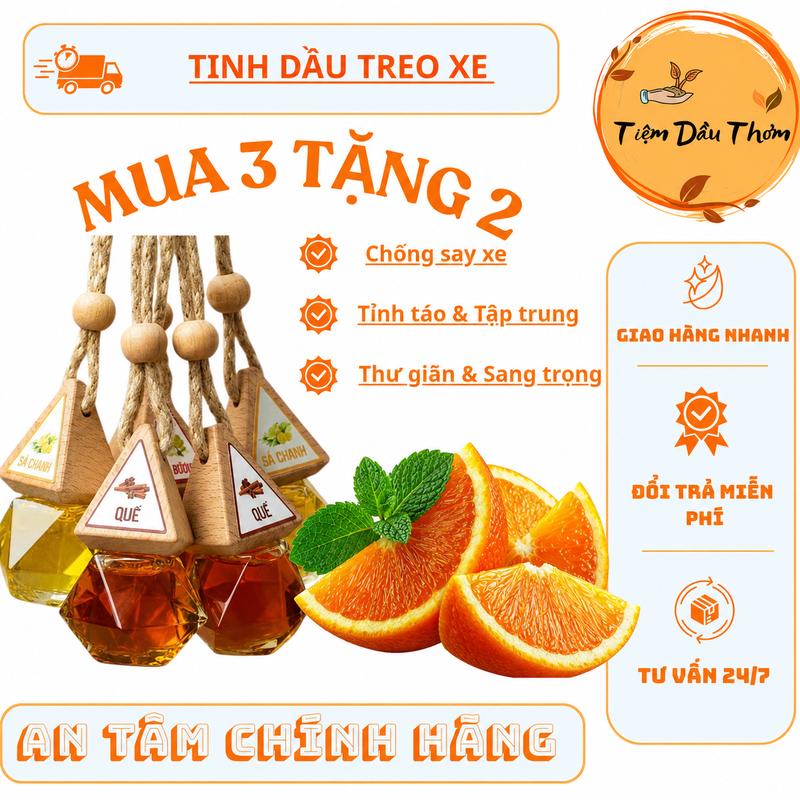 5 Tinh Dầu Treo Cùng Loại Nhiều Mùi Giúp Thơ Xe, Thơm Nhà, WC