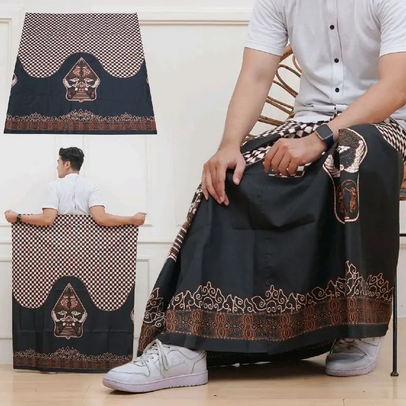 Sarung Batik Dewasa Kain Printing  Motif Wayang Warna Coklat Polikatun  Seragam Muslim Original By Dewan Sarung Indonesia Sarung Batik Pekalongan Biru Nyaman Hitam Pria Santri Navy 4