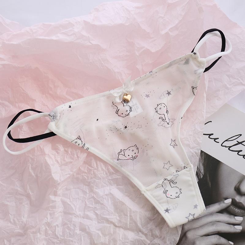 Product Introduction of Sexy Women Thongs Panties Sexy Mesh Transparent Solid Color Low-Rise Seamless Underwear Cute Girls Ladies Mesh T-Back T-String 14