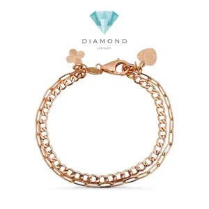 Double Gold Bracelet 750K / Gelang Emas Double 750K / Diamond Jewelry 439GMS299LS