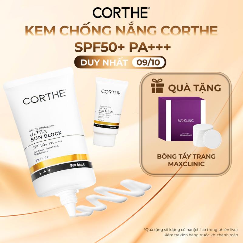 Corthe Dermo Protection Ultra Sun Block SPF50+ - Kem Chống Nắng Bảo Vệ Da Hàn Quốc