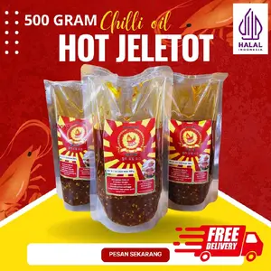 Chilli oil hot jeletot 500 gram pedas dan gurih yang lezat