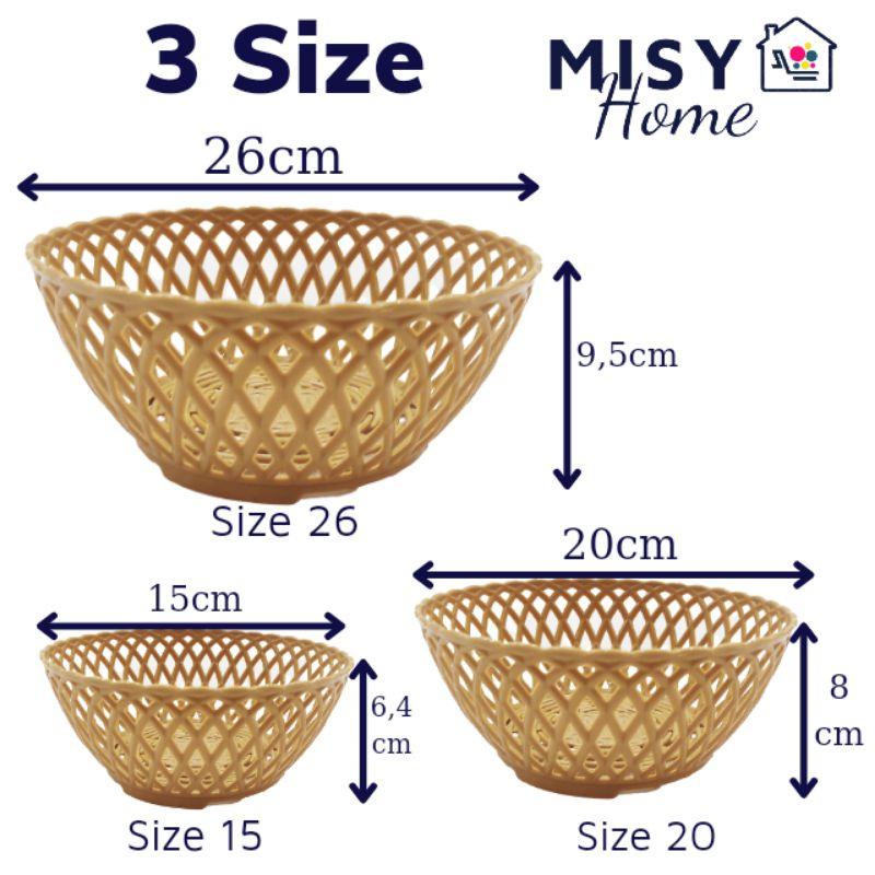 Rổ tròn giả mây nhựa việt nhật, rổ bầu dục giả đan mây đựng rau sống, hoa quả cho nhà hàng, quán ăn 4