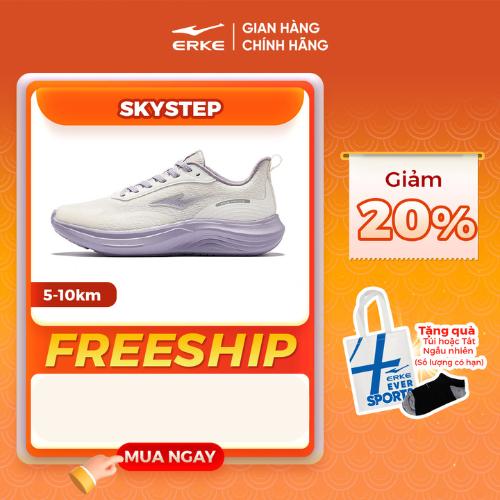 [MUA 1 GIÀY TẶNG 1 TẤT] Giày Chạy Bộ Thể Thao Nam Nữ ERKE SKYSTEP Êm Chân, Thoáng Khí, Chống Trượt, Phù Hợp Tập Gym & Pickleball 51125203310/ 52125203310 giày chạy bộ cho nữ