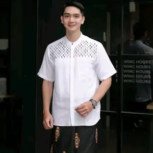 Baju koko Lengan Pendek Katun 3G Motif Diamond layang Terbaru 2026 Kurta Kekinian batik syari sesuai gambar