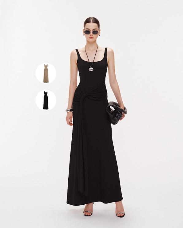 Đầm thun body rút nhún hông MOLLYNISTA thiết kế quyến rũ thanh lịch nữ tính cao cấp