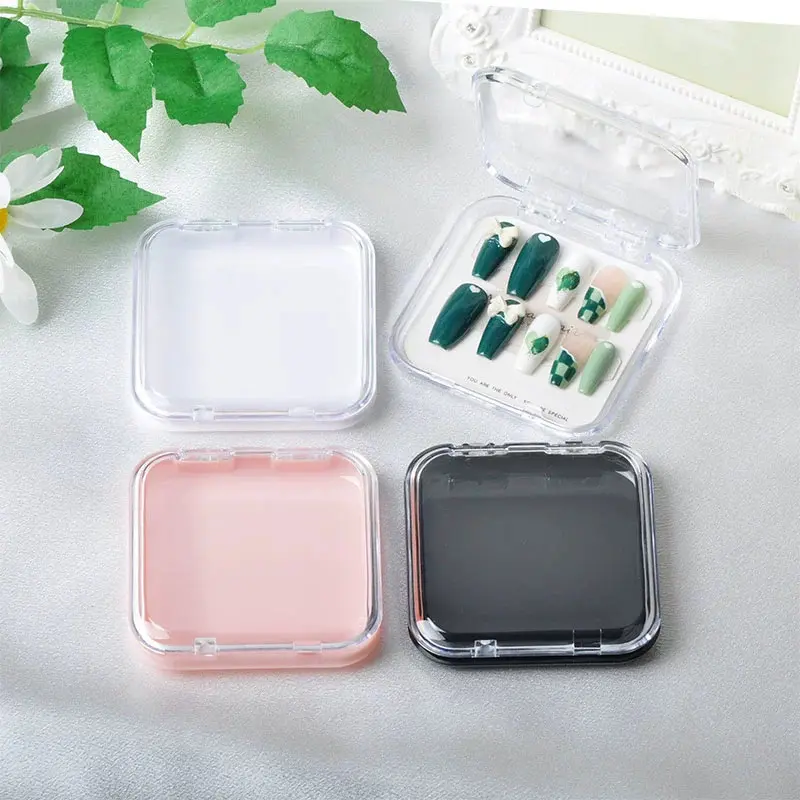 Press On Nail Storage Box False Nail Transparent Container Box Portable Plastic Manicure Display Holder Accessories DIY Gift