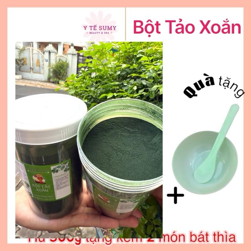 Hũ 500g Bột tảo xoắn tặng bộ trộn 2 món đắp măt nạ