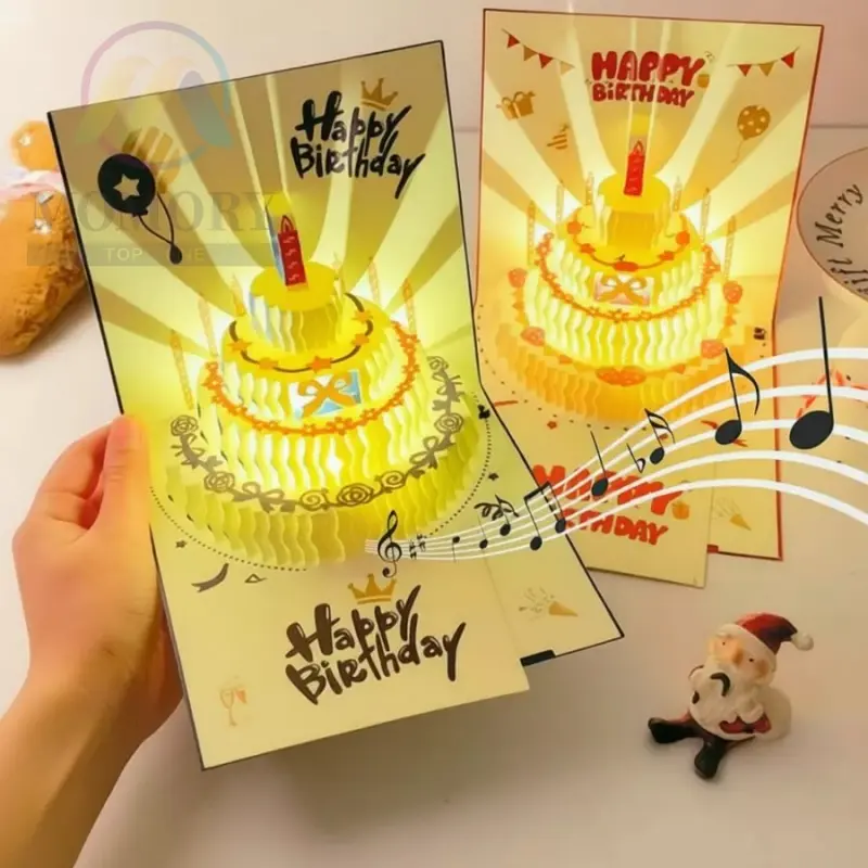 【MOMORY】Kartu Ucapan Ulang Tahun 3D Fantasi dengan Pop-up, Cahaya Berkedip, dan Musik Menyentuh